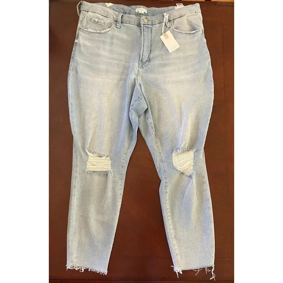 Good American NWT Good Legs Good Crop  Skinny Jean Size 18 Light Wash Revolve - Picture 4 of 12